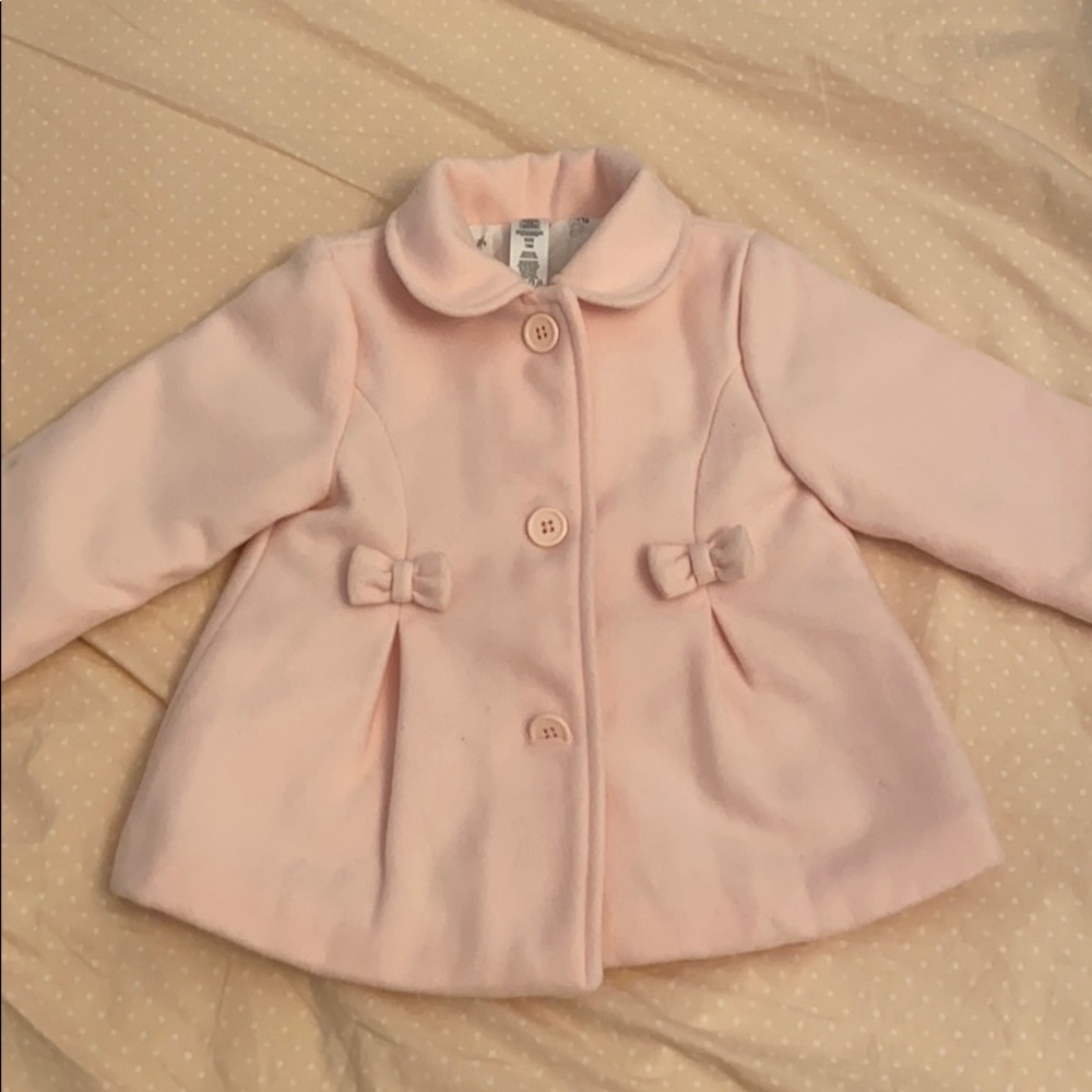 Little Me pink coat bow Jacket size 18 Months